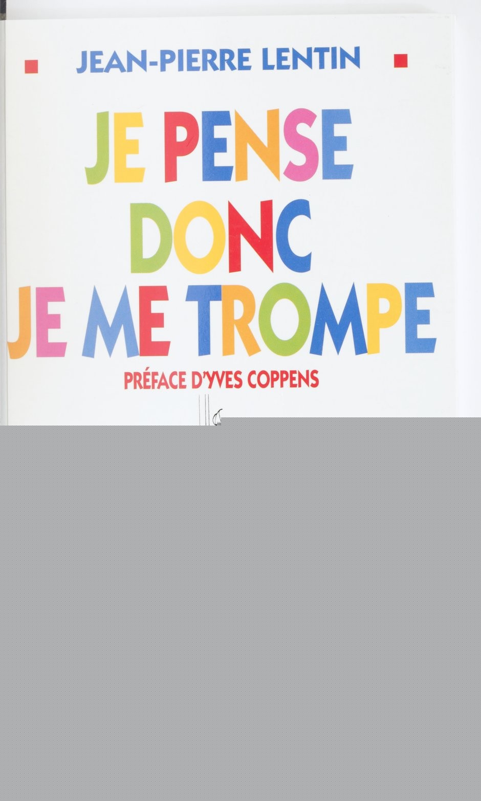 Couverture d'un livre de Jean-Pierre Lentin