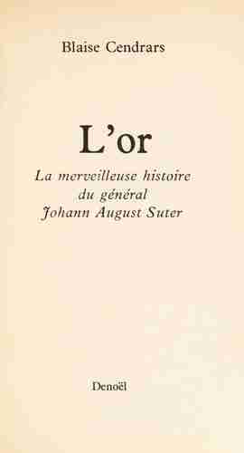 Couverture d'un livre de Blaise Cendrars