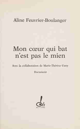 Couverture d'un livre de Aline Feuvrier-Boulanger