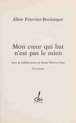 Couverture d'un livre de Aline Feuvrier-Boulanger