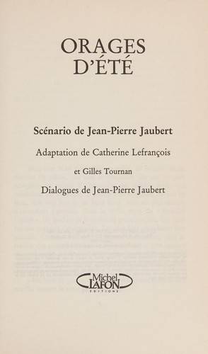 Couverture du livre Orages d'été de Jean-Pierre Jaubert