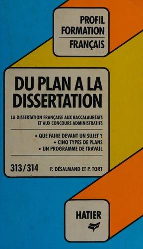 Couverture du livre Du plan à la dissertation de Paul Désalmand
