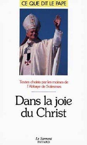 Couverture du livre Dans la joie du Christ de Église catholique