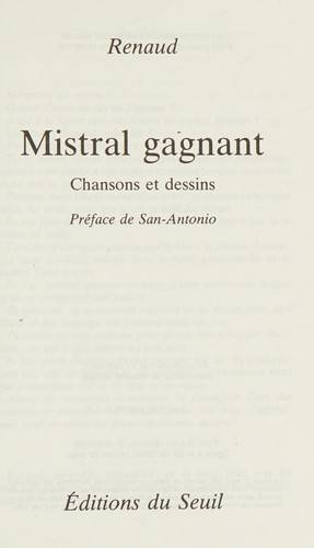Couverture du livre Mistral gagnant de Renaud