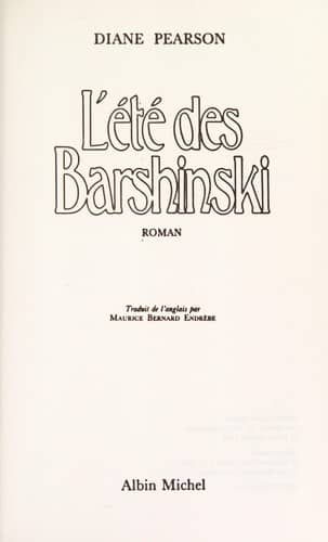 Couverture du livre L'été des Barshinski : roman de Diane Pearson