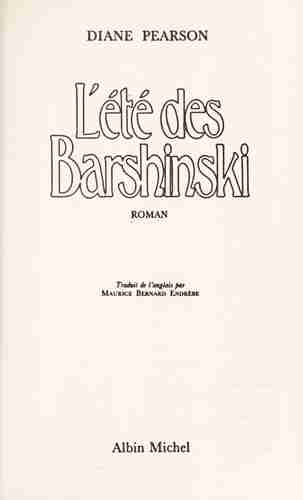 Couverture d'un livre de Diane Pearson