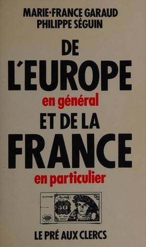 Couverture du livre De l'Europe en général et de la France en particulier de Marie-France Garaud